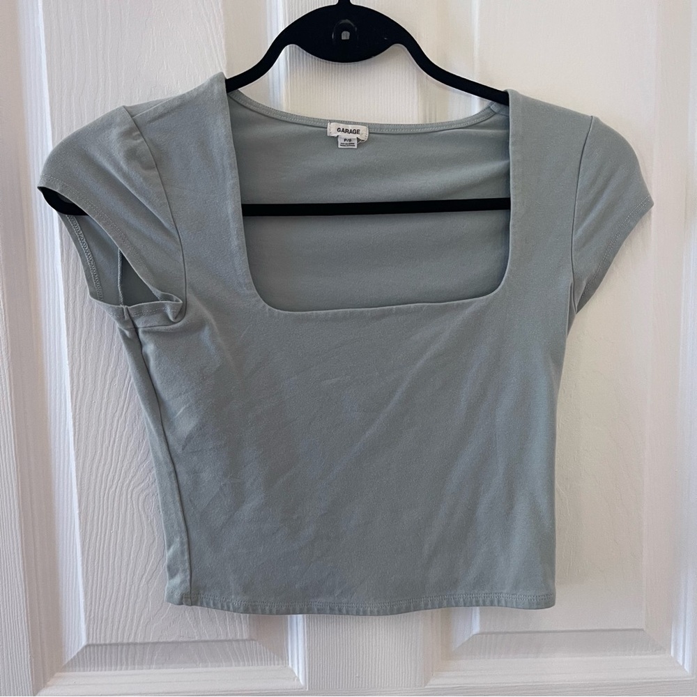 Garage Women's Square Neck Crop Top - Light Gray